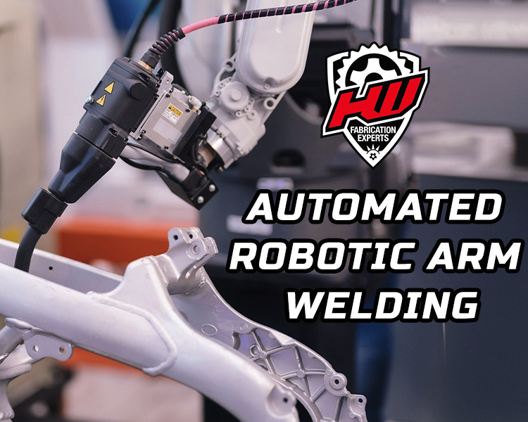 Roboterarm schwei&szlig;t Aluminium-Fahrradrahmen